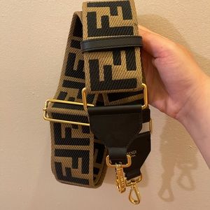 Fendi  Brown canvas shoulder strap